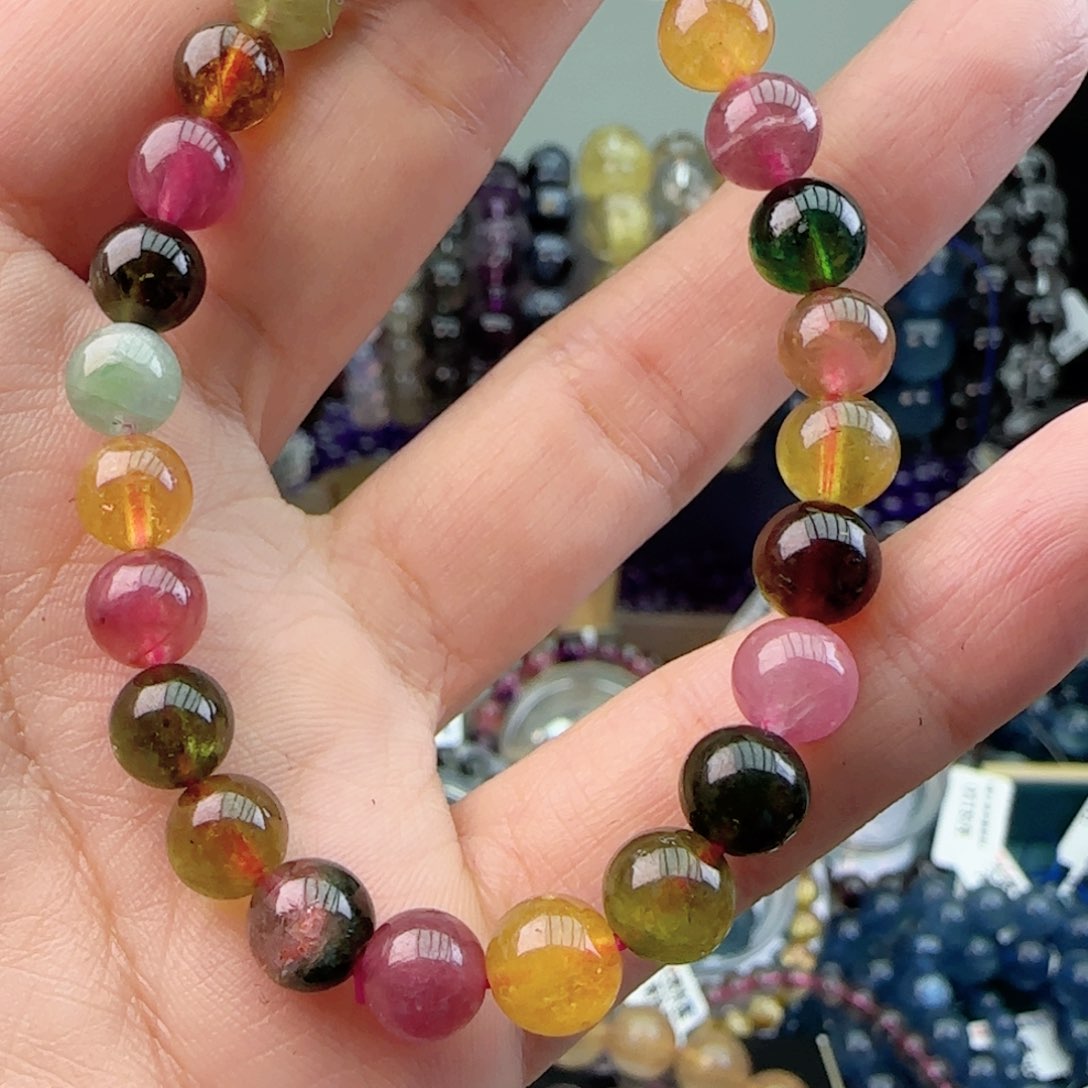 碧玺手链未镶嵌手串