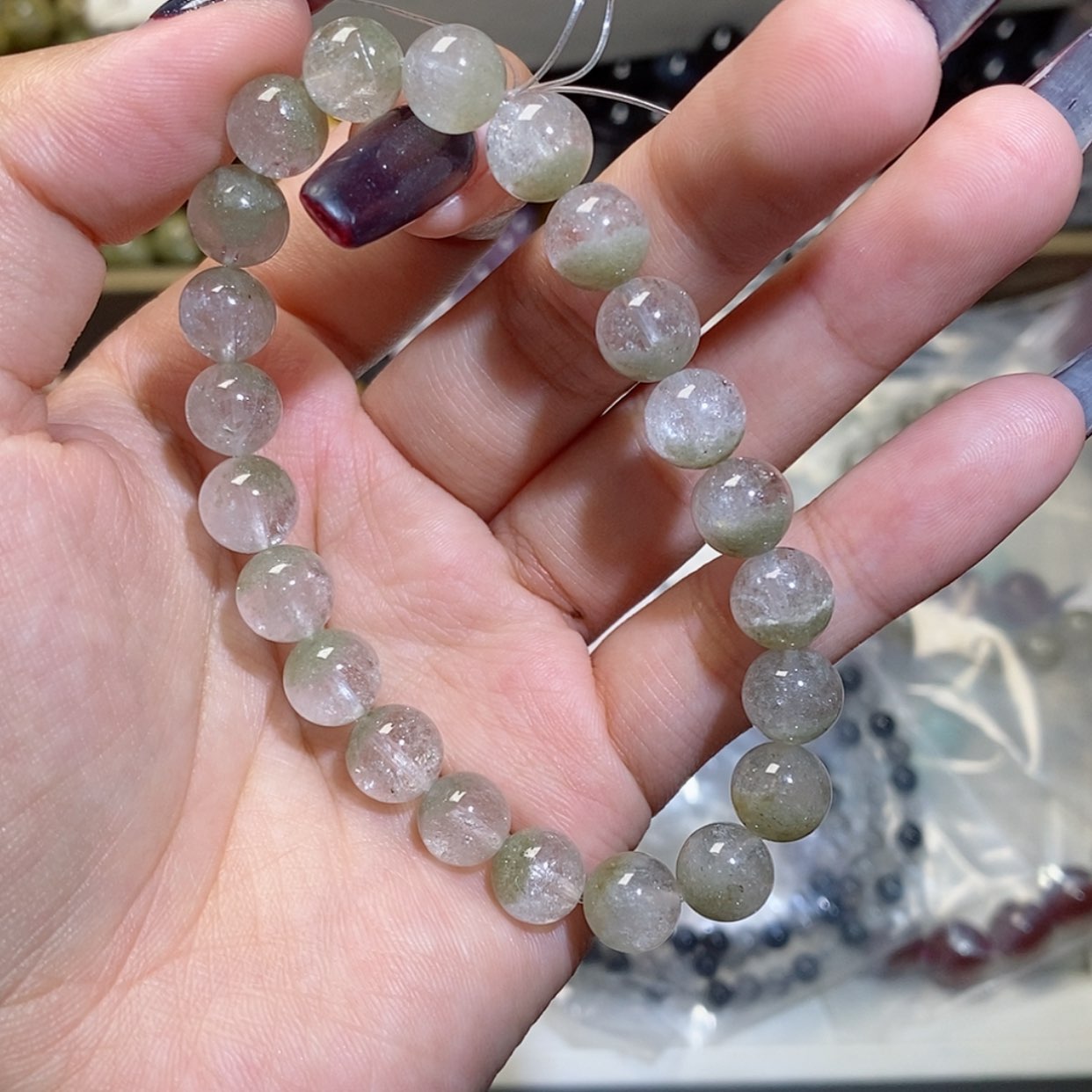 【闪购商品】水晶手链未镶嵌抹茶绿幽灵78