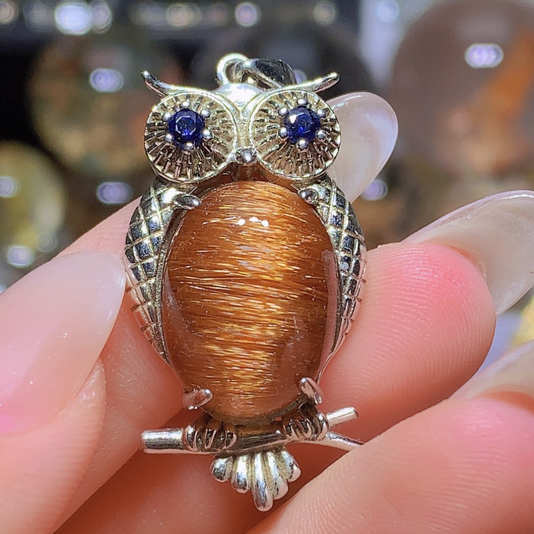 银S925镶嵌珠宝半成品水晶吊坠