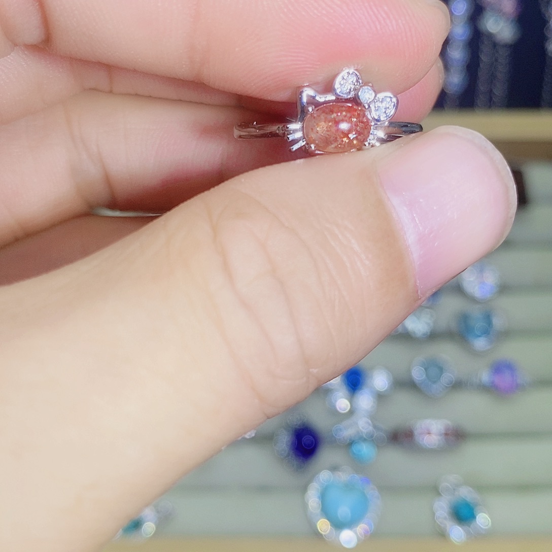 银S925镶嵌戒指水晶