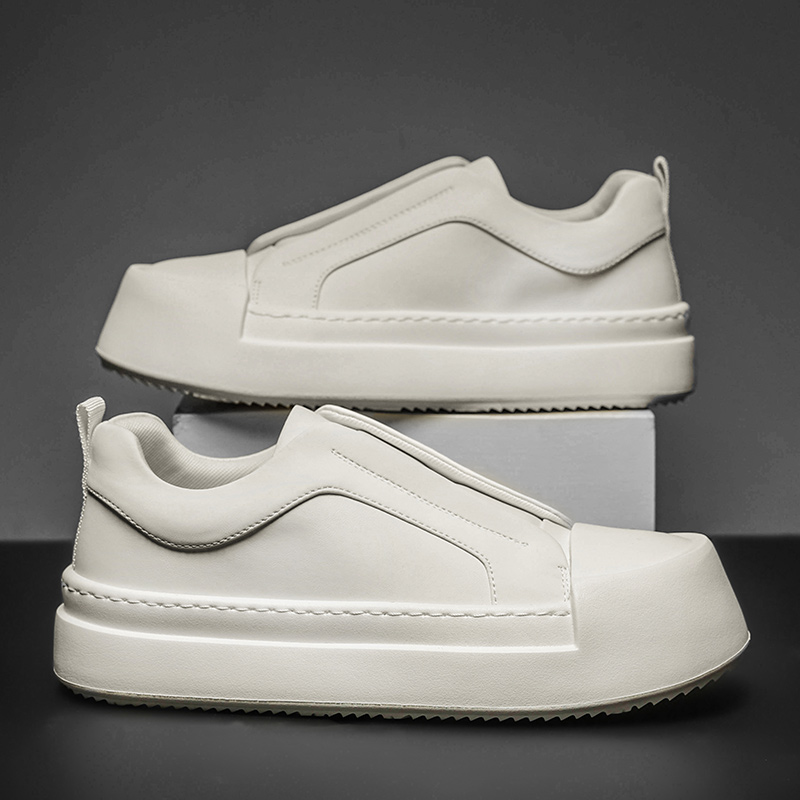 6618男士轻奢手工潮鞋厚底复古英伦风时尚板鞋增高轻便透气面包鞋