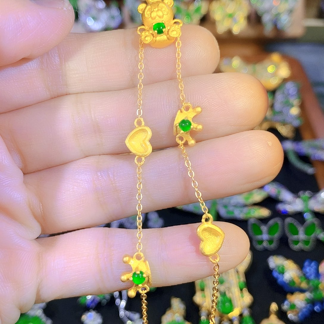 吊坠(不含链)银S925镶嵌翡翠