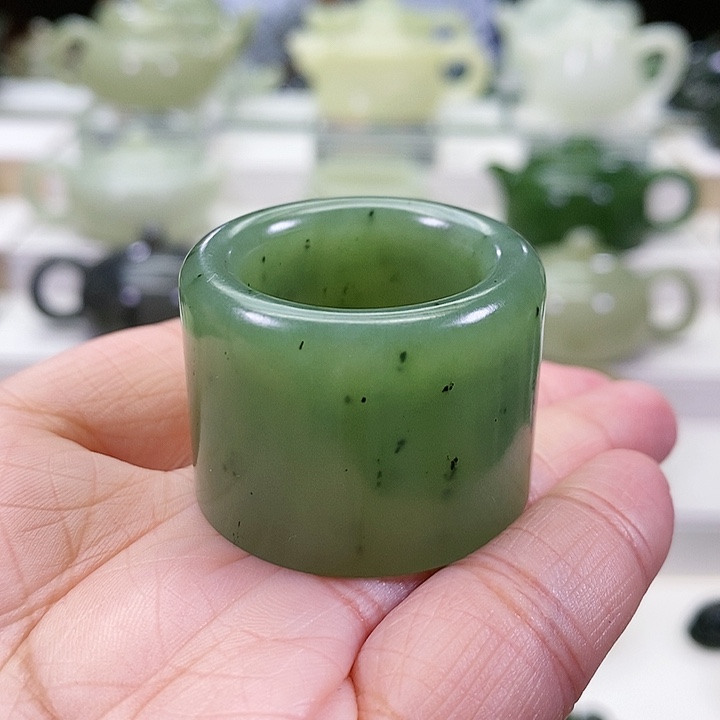 未镶嵌和田玉挂件重***钢扳指