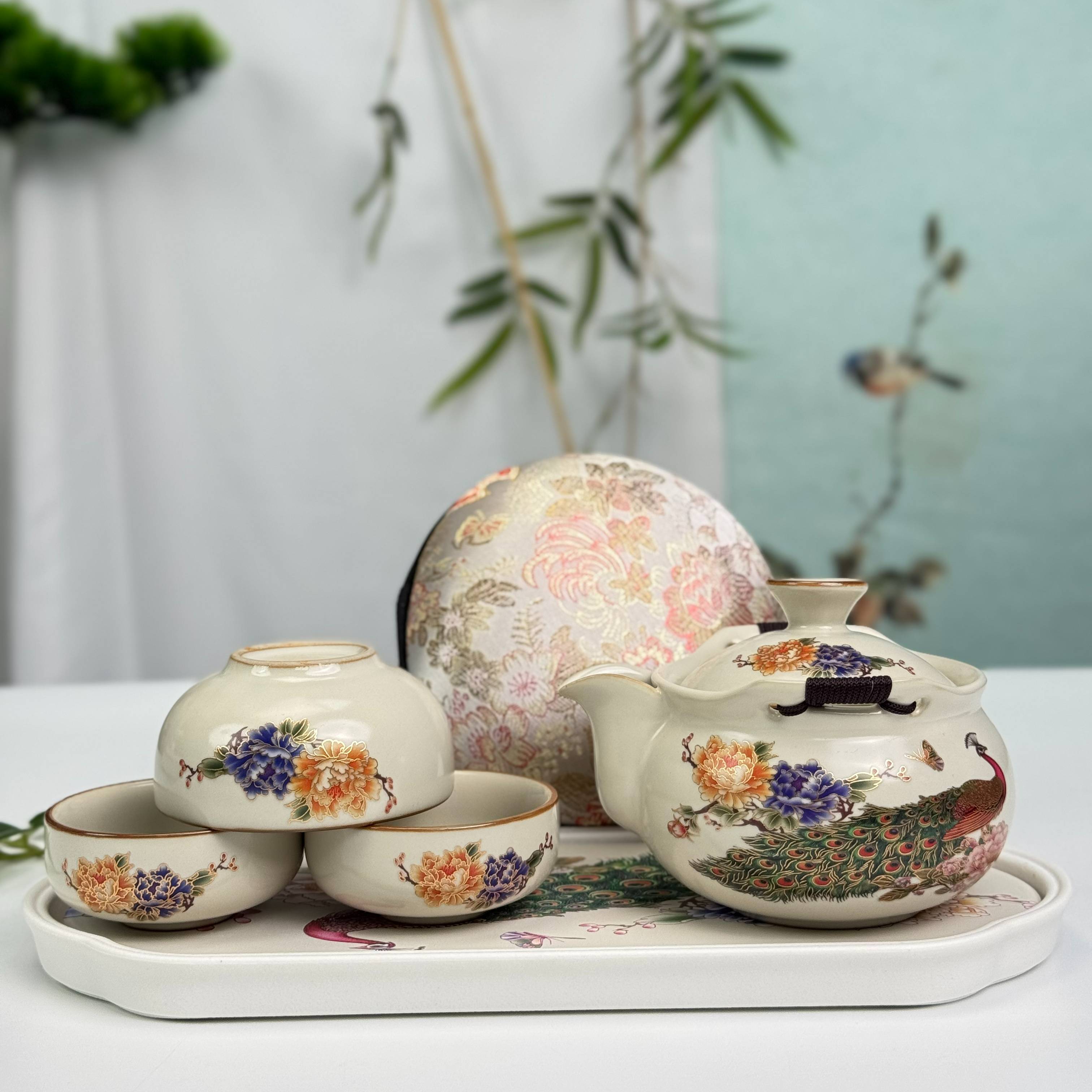 宝瓶【孔雀】一壶3杯  C1027