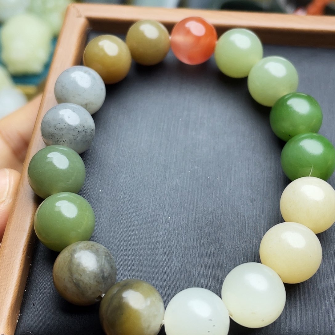 和田玉手串未镶嵌卡12