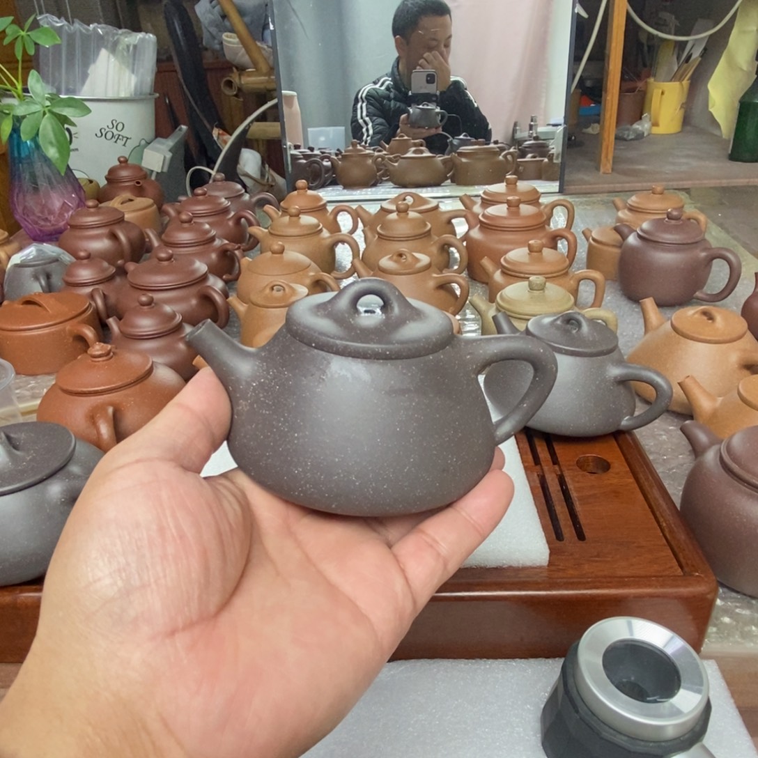 可***以茶壶紫砂青灰紫泥零添加石瓢壶150 cc微瑕