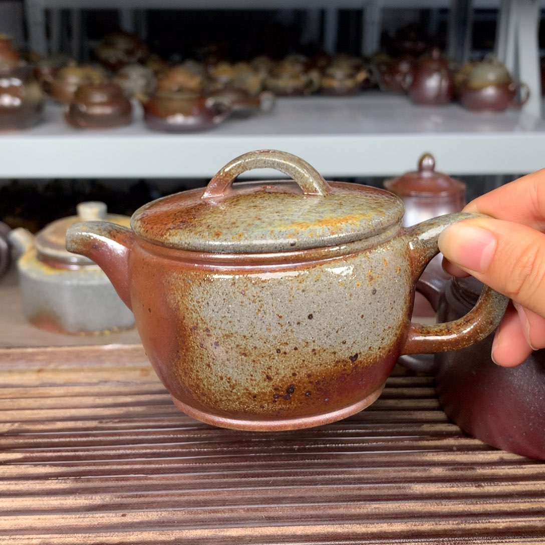 茶壶紫砂纯自然柴烧