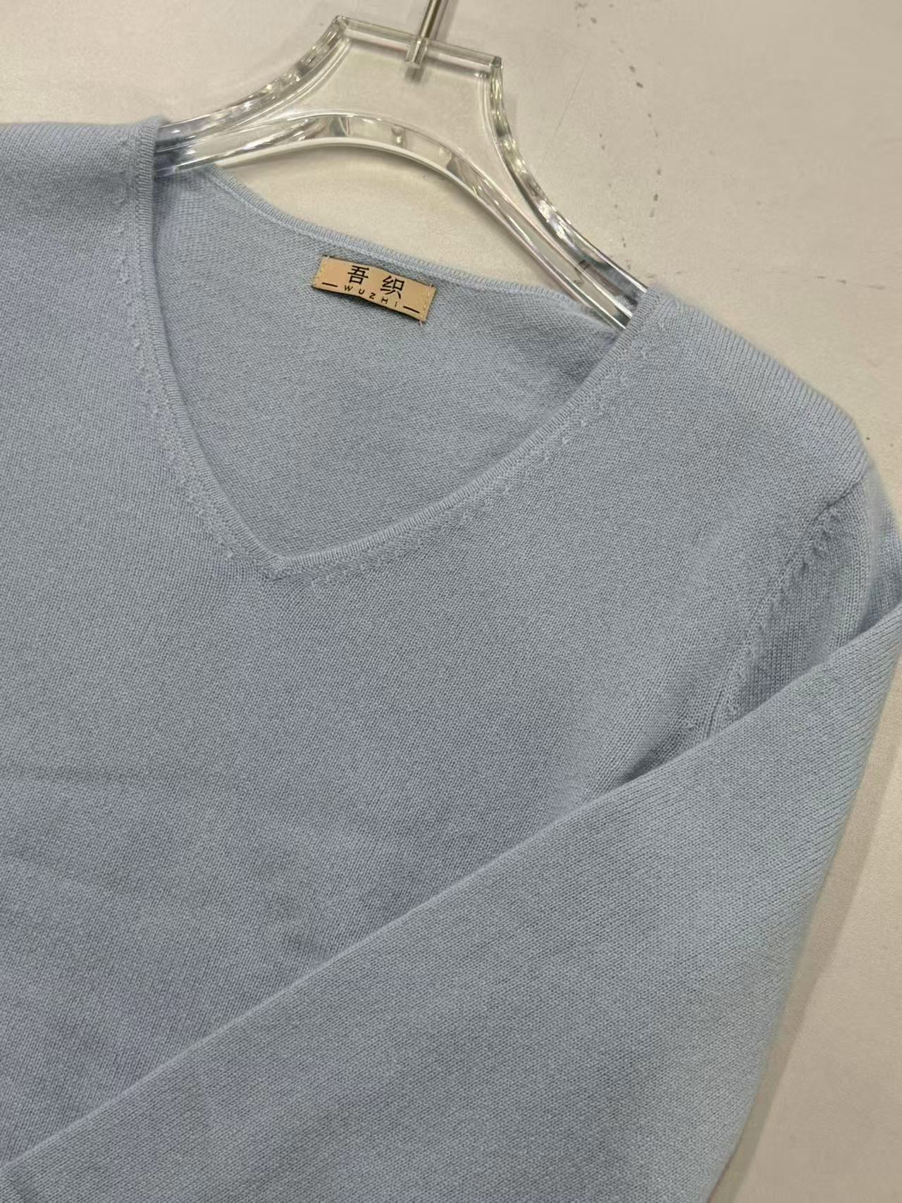 gp-403-【外贸工厂】100%羊毛女款纯色毛针织衫-WZF006