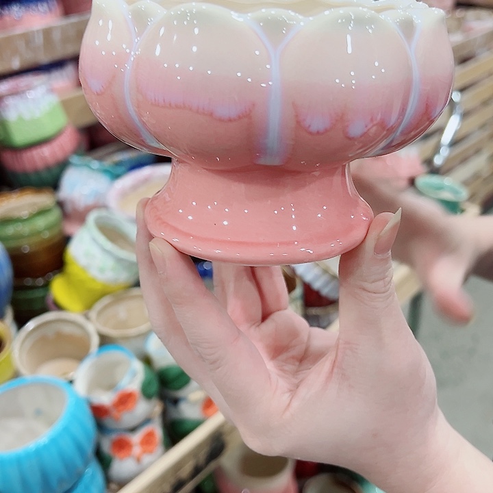 有孔，凑单福利满10元发货陶瓷多肉花盆！