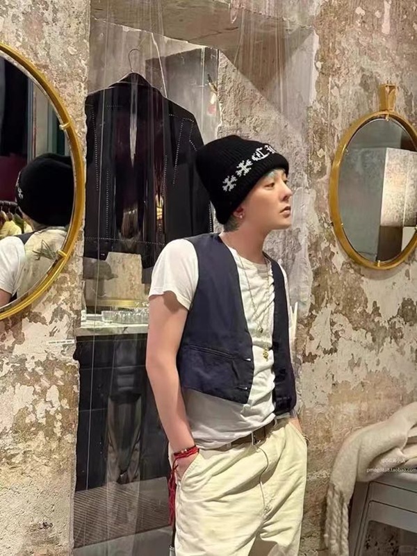 【Halo】权志龙明星同款双层加厚毛线帽