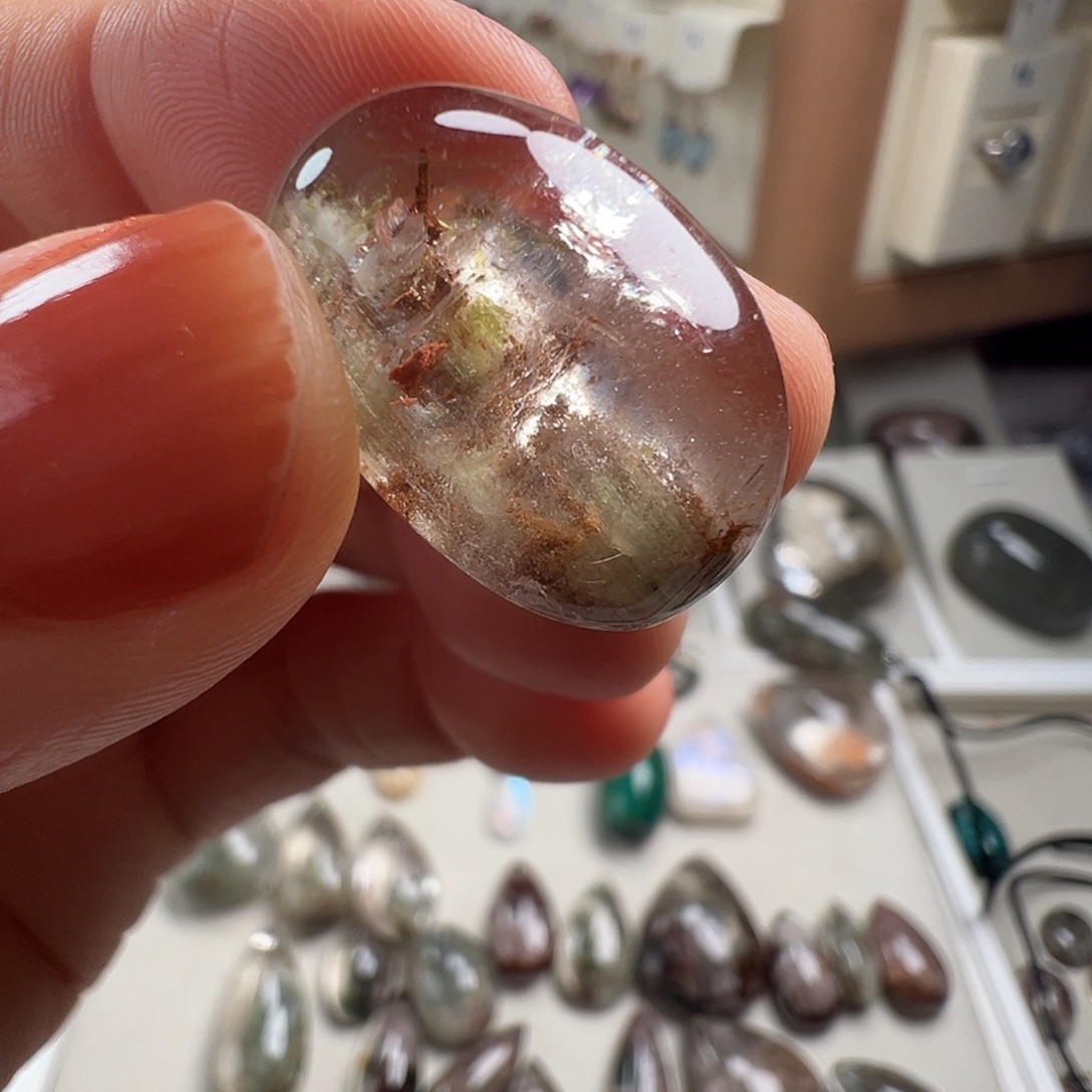 兰***师银S925镶嵌水晶颈饰天然幽灵水晶