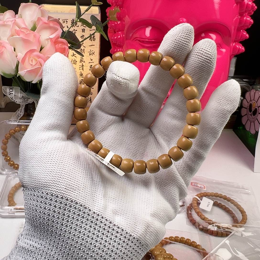 橄榄核手串石*清水核尖单圈全品