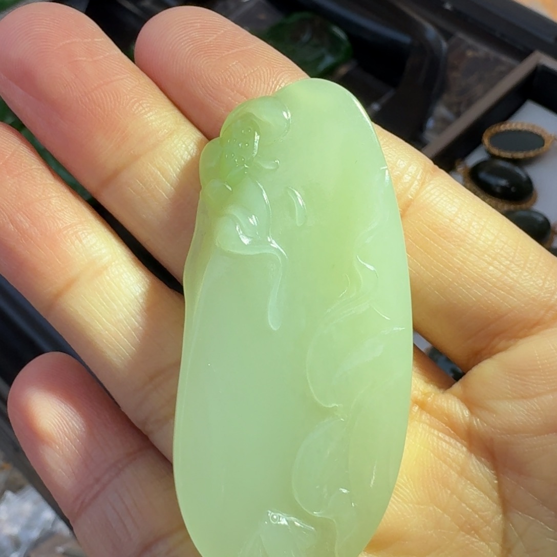 和田玉颈饰未镶嵌翠青挂件TZ多样性拍一发一