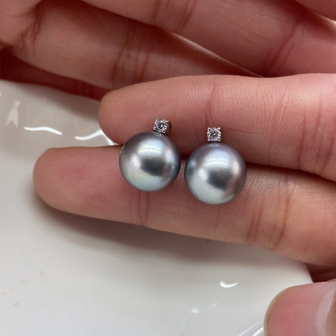 海水珍珠耳饰18K金镶嵌