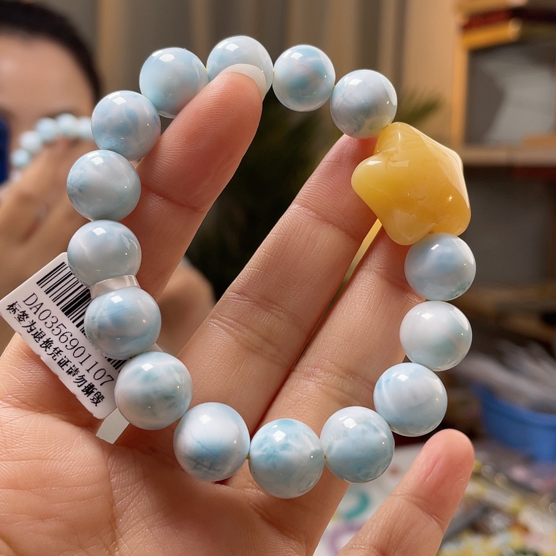 琥珀裸石未镶嵌蜜蜡手串