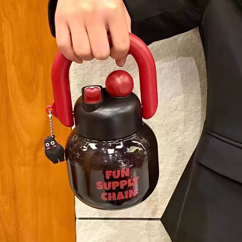 大肚双饮水杯女吨吨杯大容量可爱大肚杯便携式手提