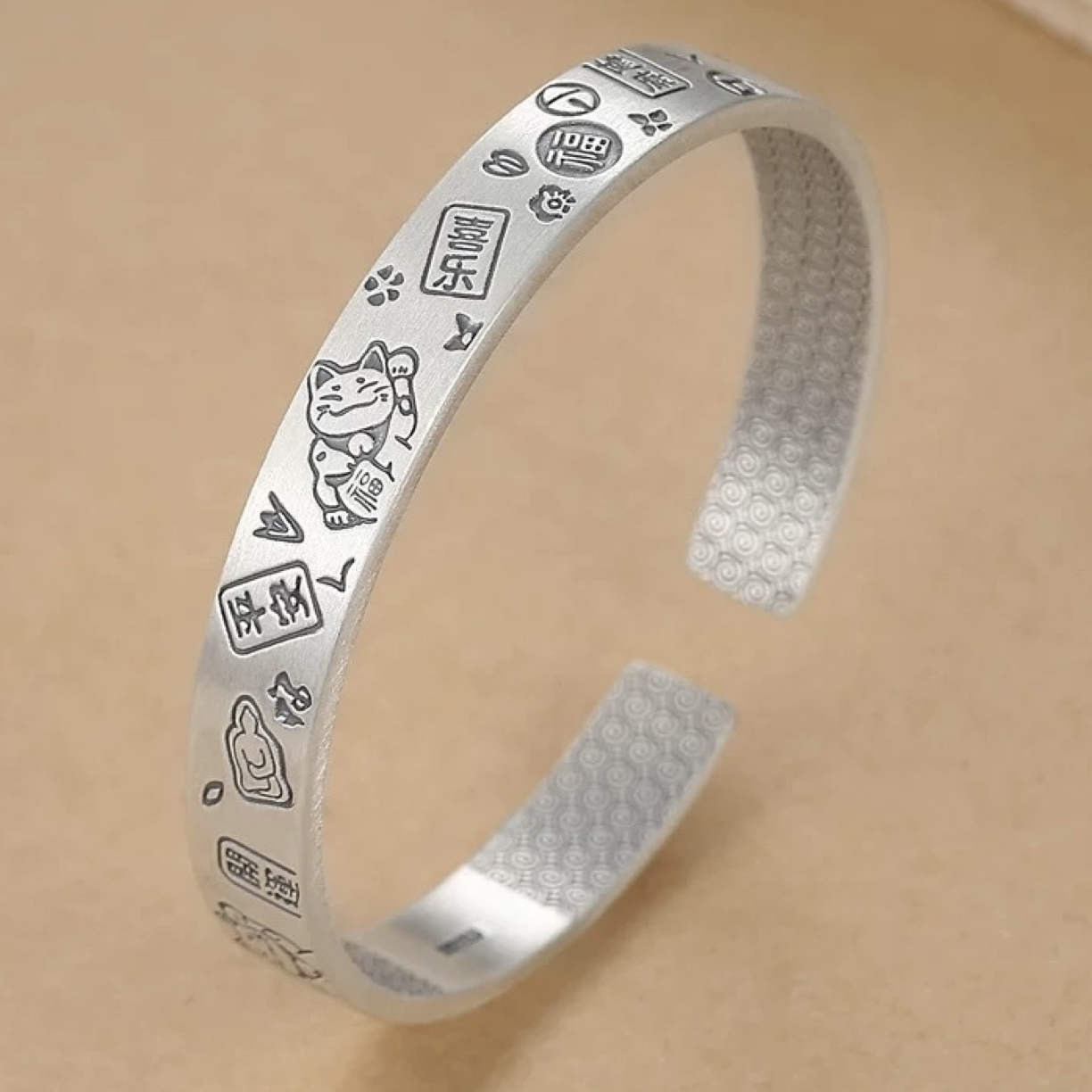 999.9 银【61】   手镯年轻款镯子招财猫古风国潮手饰礼物