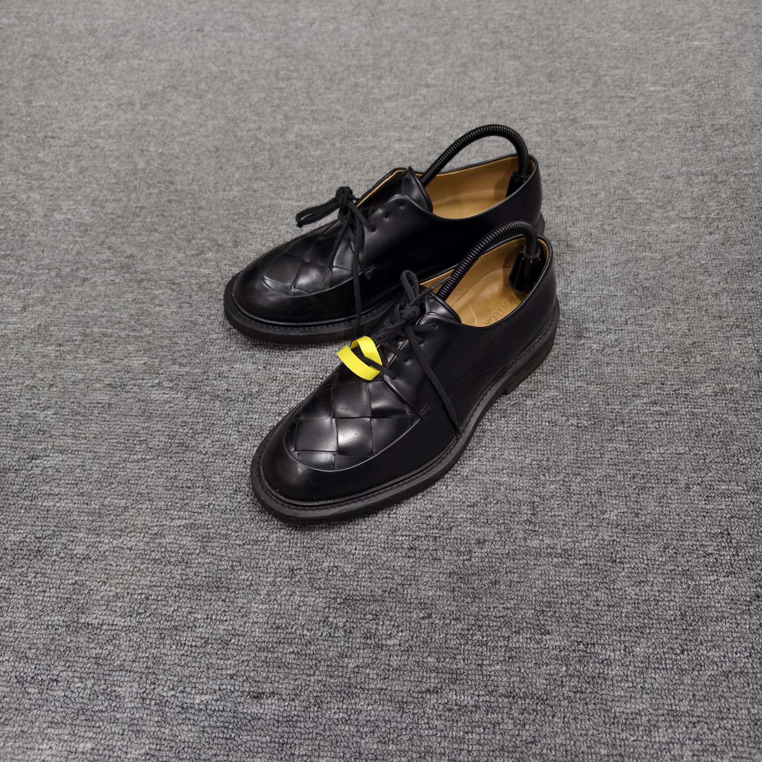 Bottega Veneta BV 黑色编织德比皮鞋 40码/95新/无配件