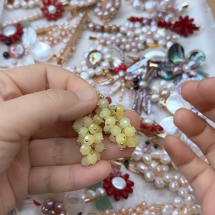 淡水珍珠发饰银S925镶嵌