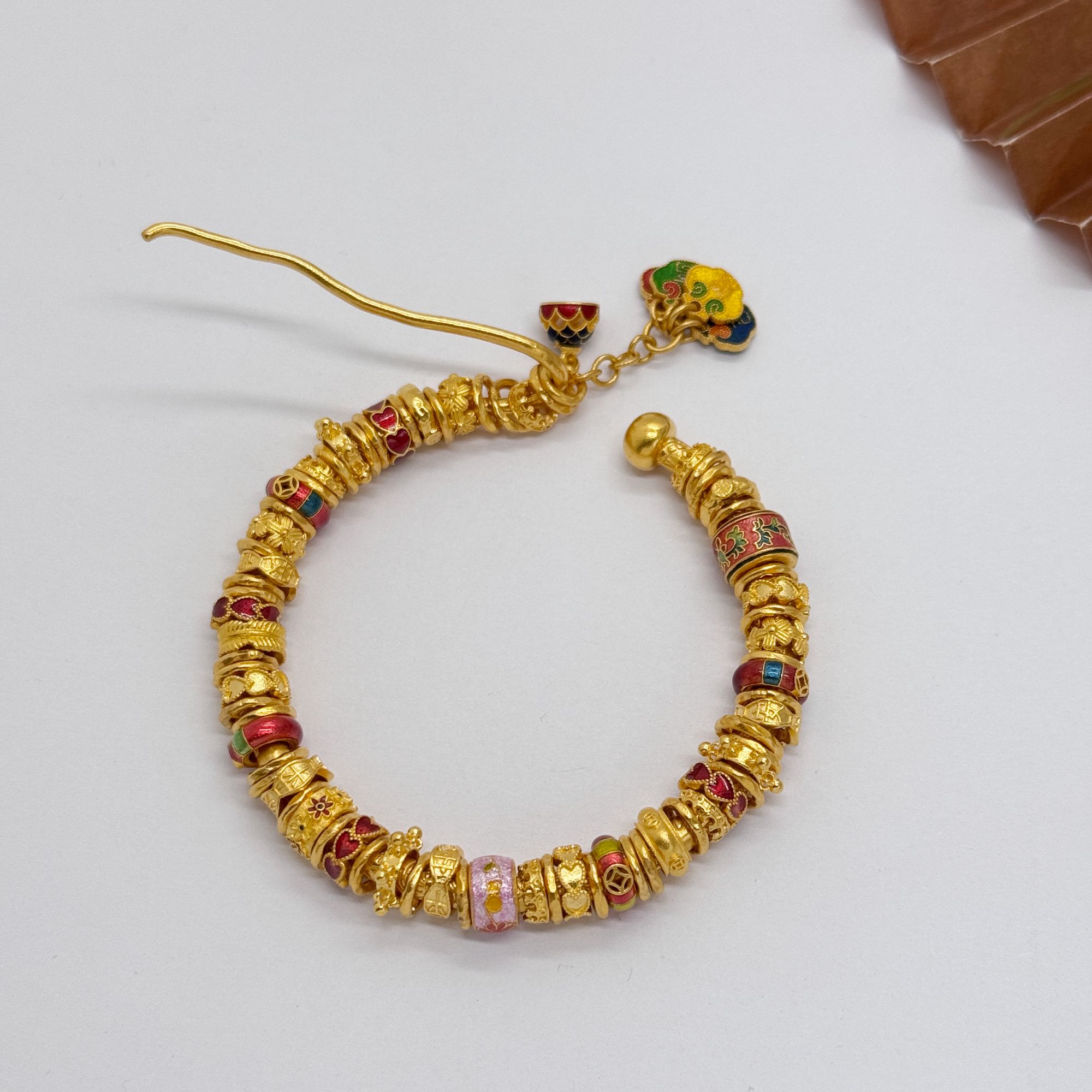 足金999手工盘缠手镯 82.44 国风