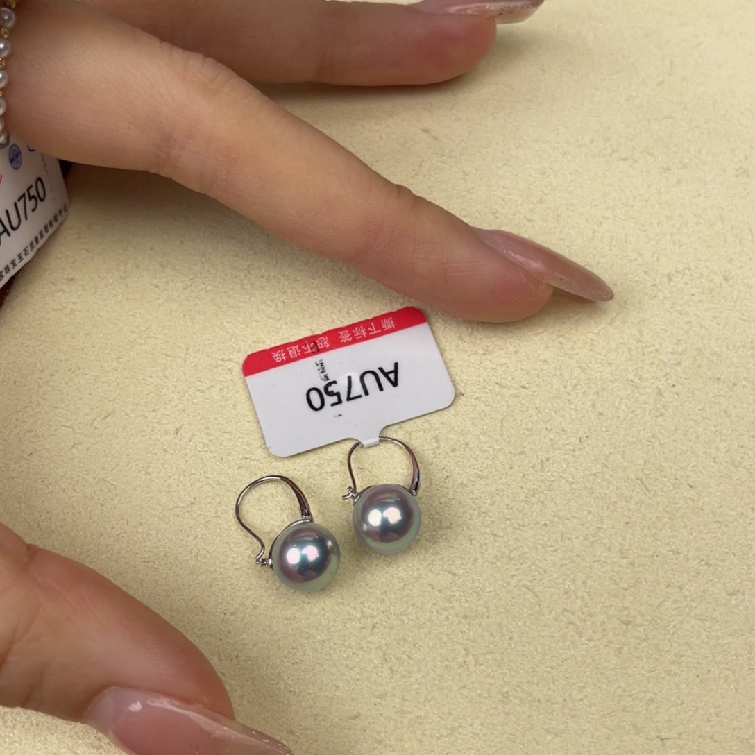 海水珍珠耳饰18K金镶嵌