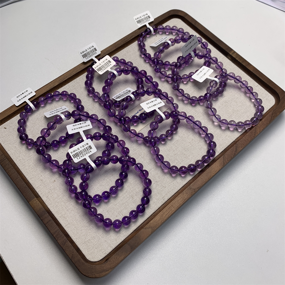 【乌拉圭紫水晶 】 天然水晶素链DIY手工珠串多样性发其一-I2078