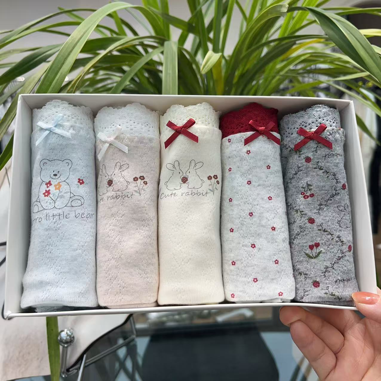 【5条装】8752中腰纯棉可爱风蝴蝶女三角内裤休闲风三角裤幂式穿搭