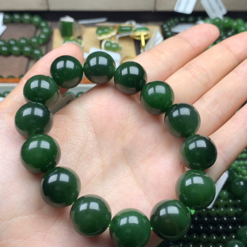 【闪购商品】手串未镶嵌和田玉（碧玉）16m
