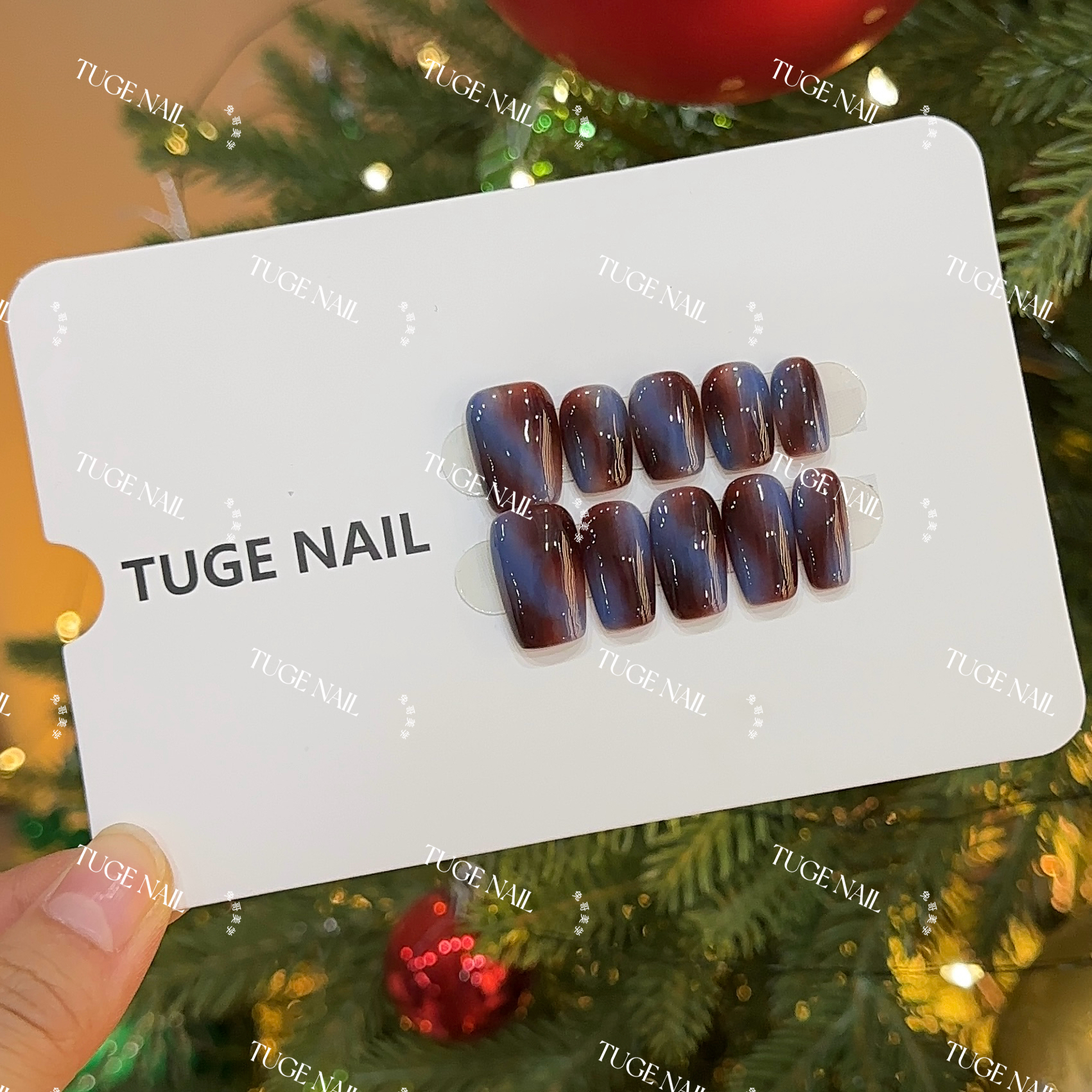 TugeNail“墨尔本”春季高级感琥珀晕染美甲复古设计师款穿戴甲TGN9