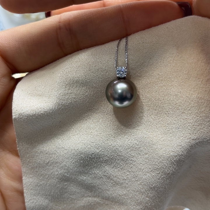 海水珍珠吊坠(不含链)18K金镶嵌