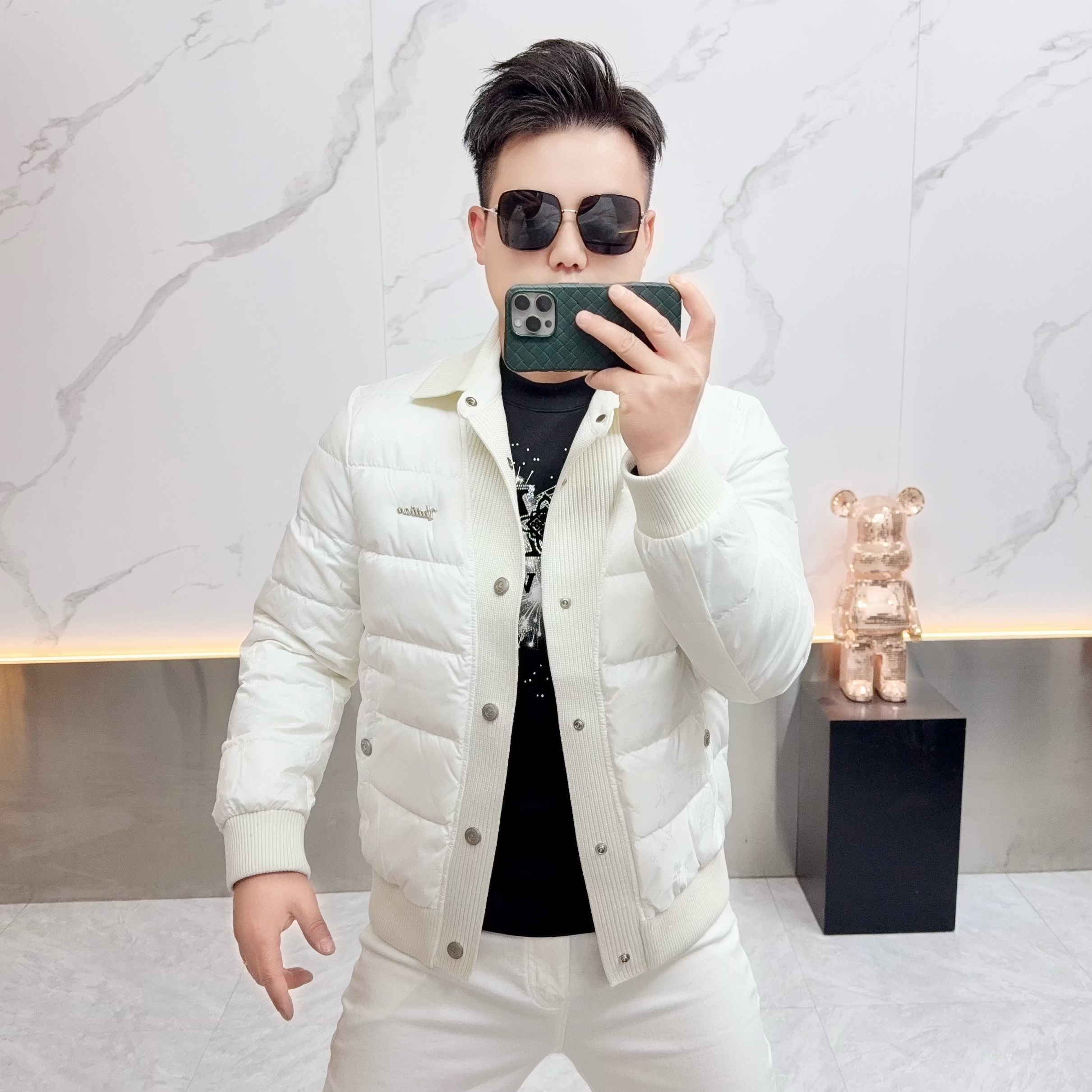 2025欧货冬季新款休闲时尚翻领男士潮流修身轻奢保暖羽绒服外套