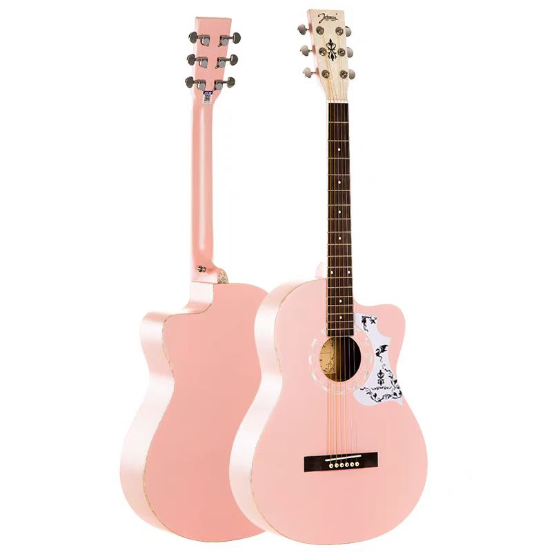Johnson强声OCPK粉色民谣面单吉他男女生通用39寸面单