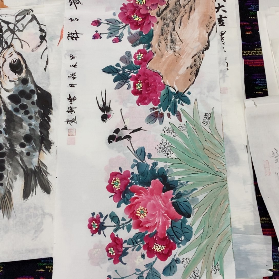 国画国画花鸟四尺长条  琪