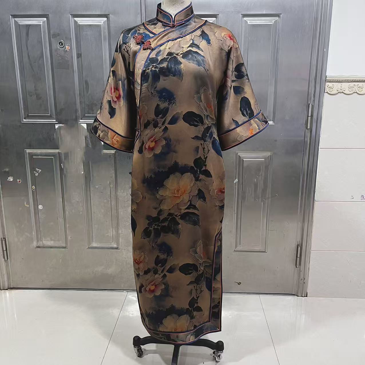 香云纱夏季修身国风旗袍衣长130-248788