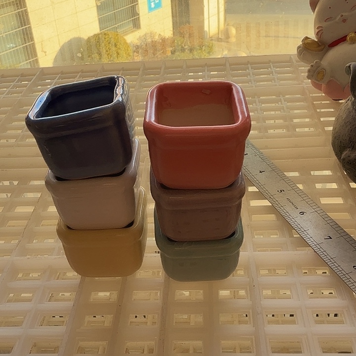 四方陶瓷花盆产品6个