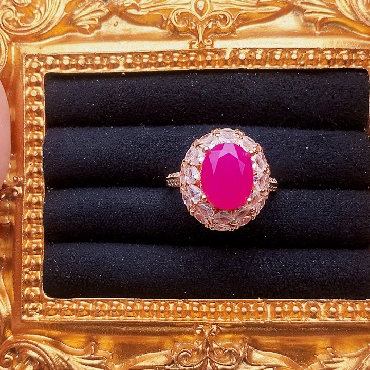 银S925镶嵌戒指红宝石