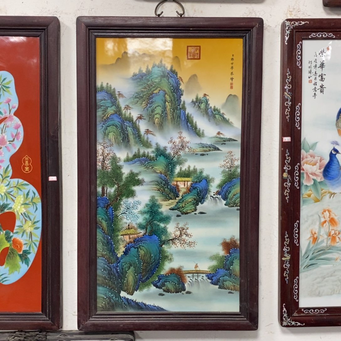 瓷片90*52 景德镇瓷板画柴窑烧制