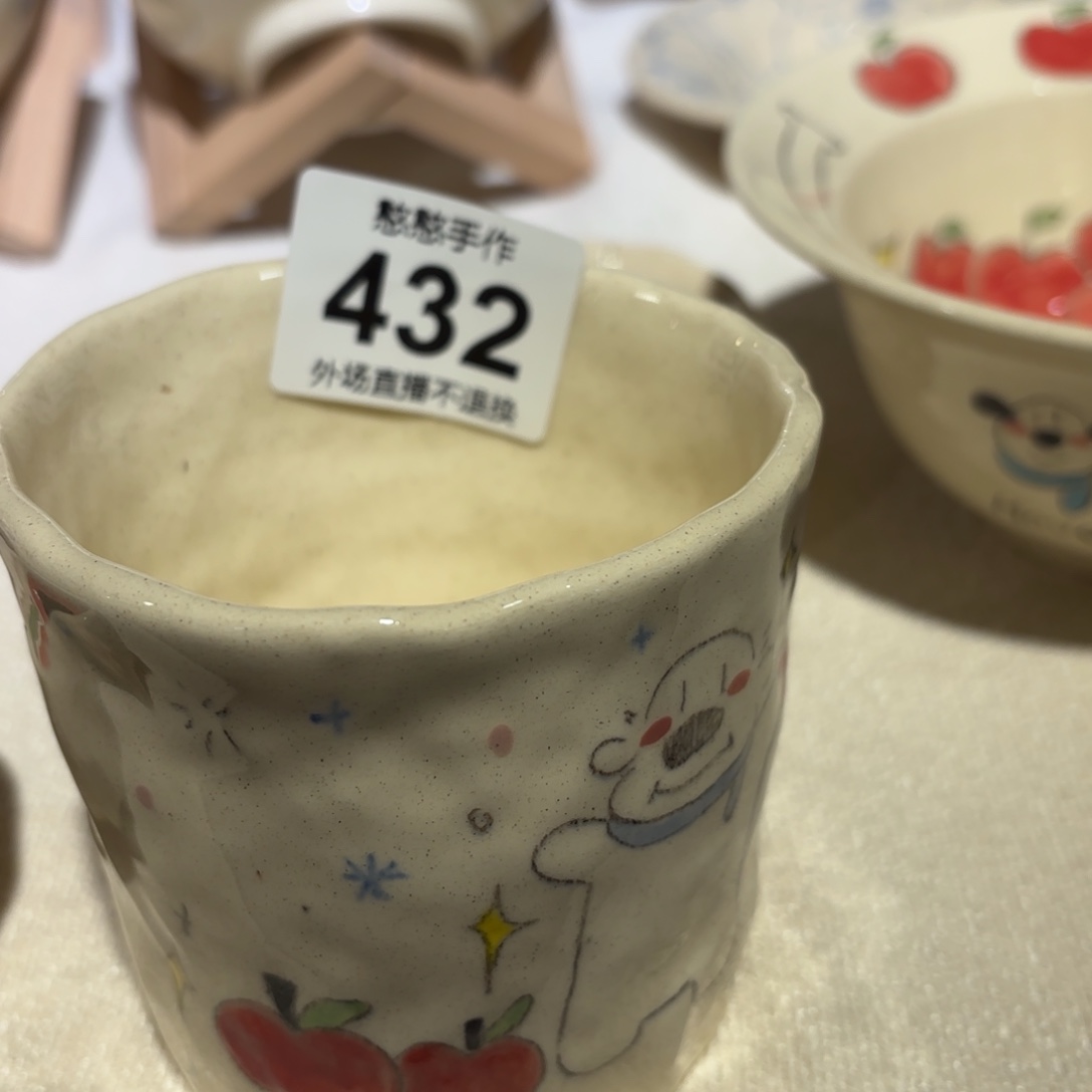 桃***️陶摆件可爱的杯杯