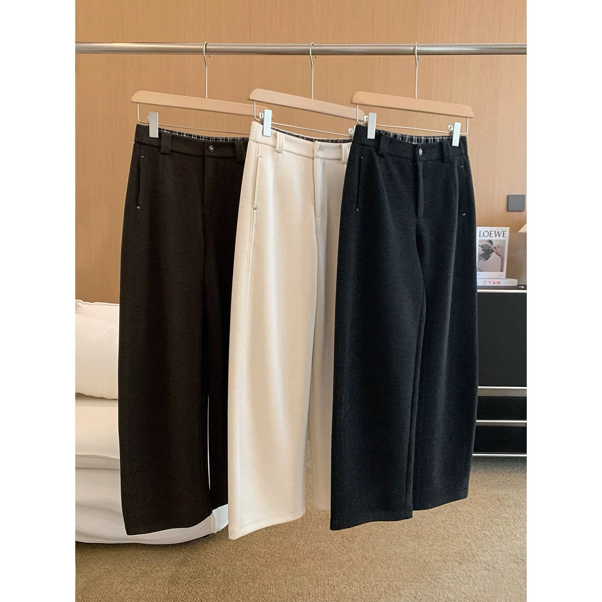 新款时尚百搭简约气质休闲纯加厚阔腿裤K5520