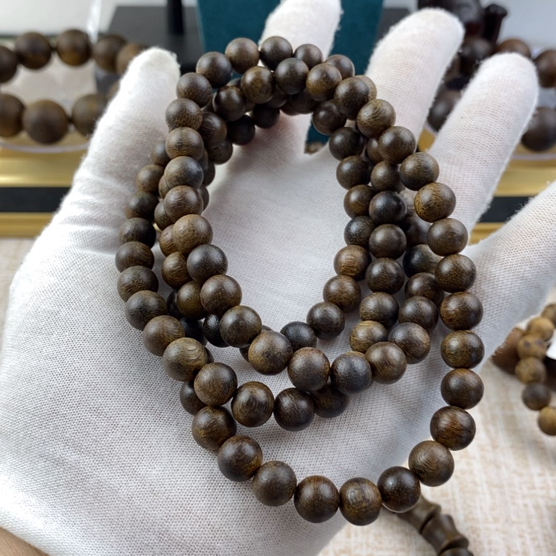 手串沉香木白棋楠108沉香