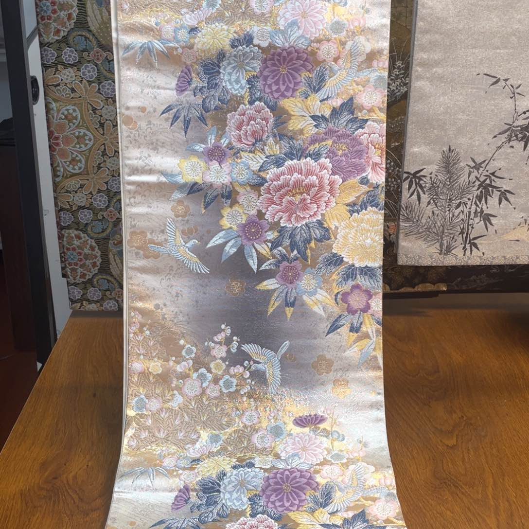 织绣银织凤凰飞鸟纹