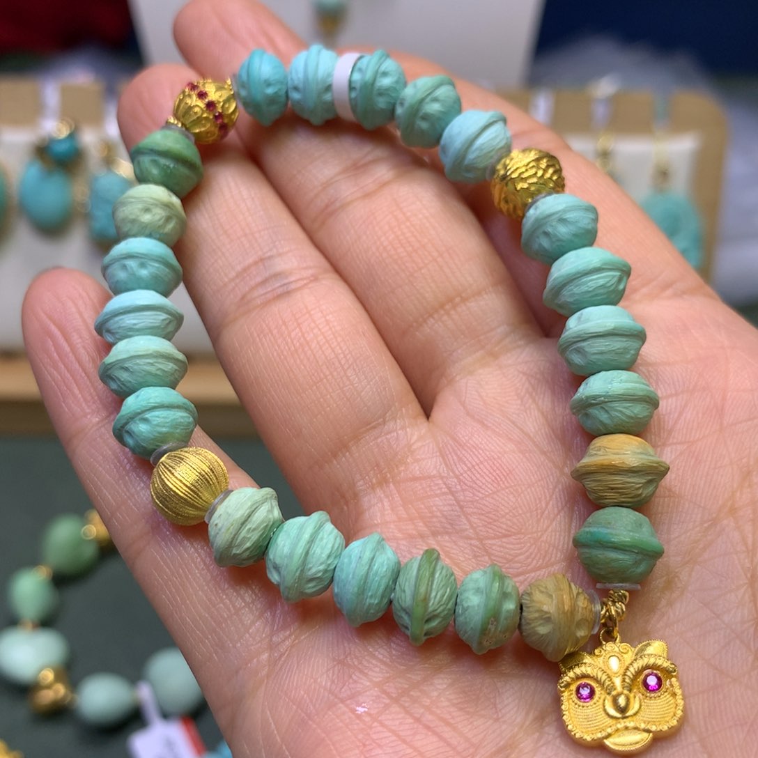 绿松石手链18K金镶嵌