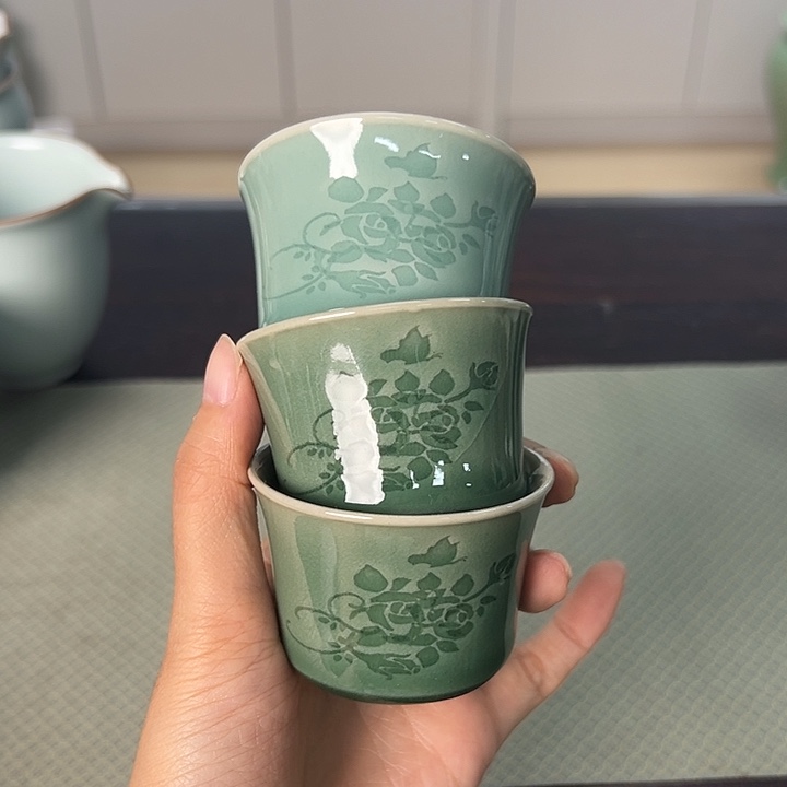 龙泉云间青瓷小米茶器