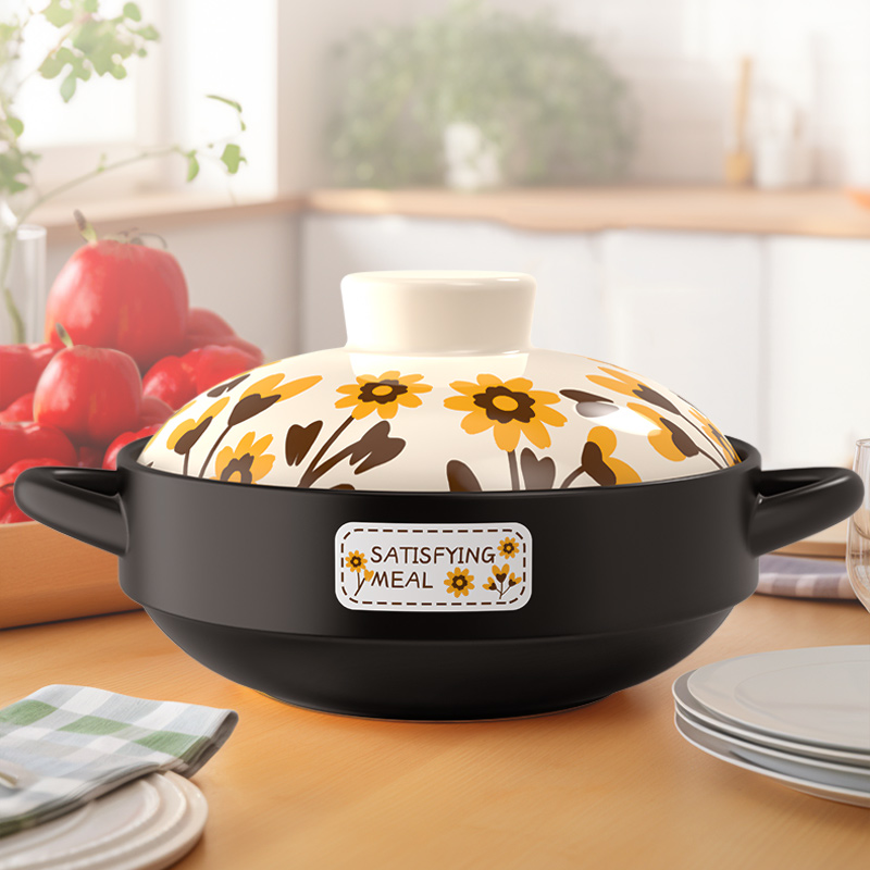 干烧锅陶瓷砂锅干烧煲明火耐高温石锅浅锅煤气专用砂锅