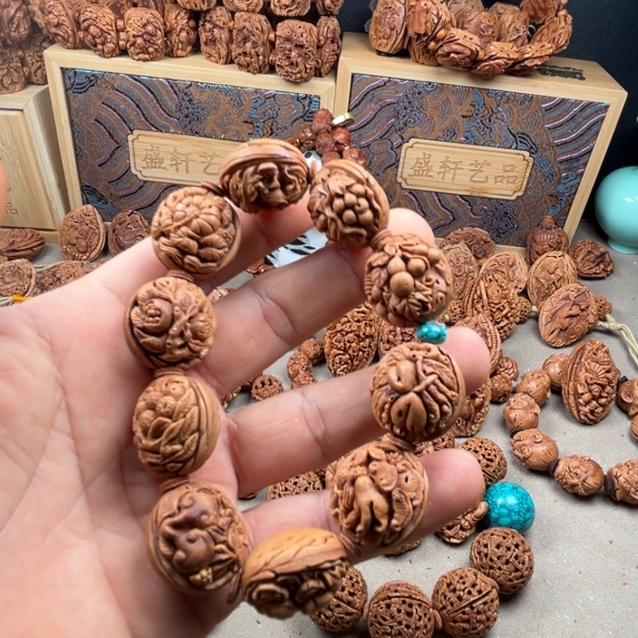 桃核手串桃核雕刻十全十美多宝手串