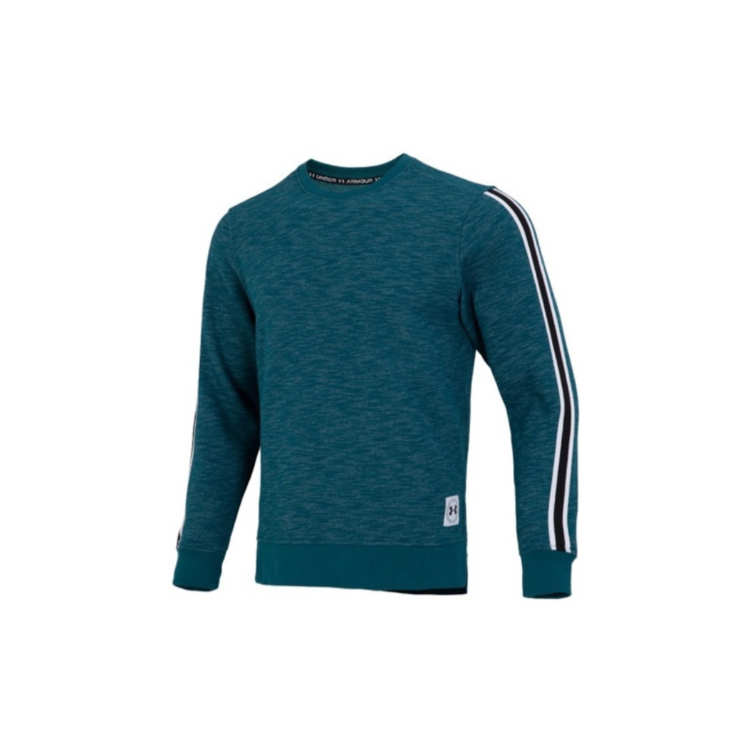 M码 安德玛 运动休闲Logo加绒圆领套头长袖卫衣 绿色 1373814 716