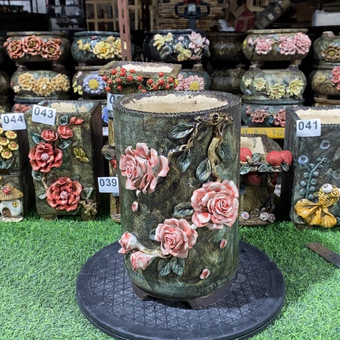 红陶青藤花器多肉花盆