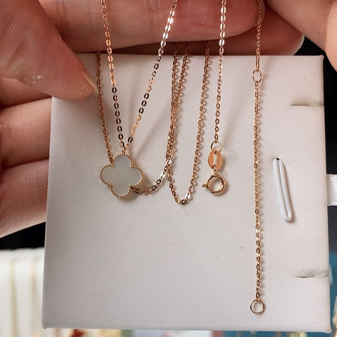 贝壳（贝母）套链18K金镶嵌白10mmk枚