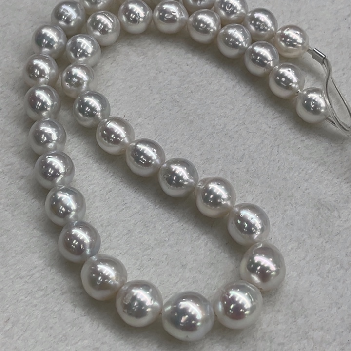 项链银S925镶嵌海水珍珠9.7-12.1mm