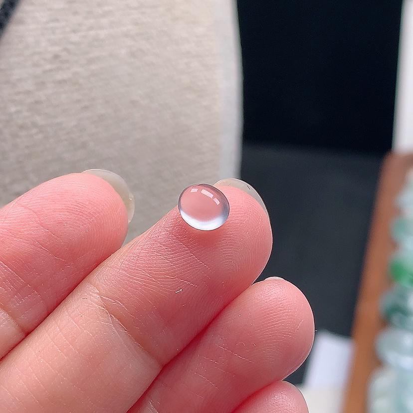缅甸天然翡翠A货玉石玻璃蛋面6.2*5.1*3.0mm